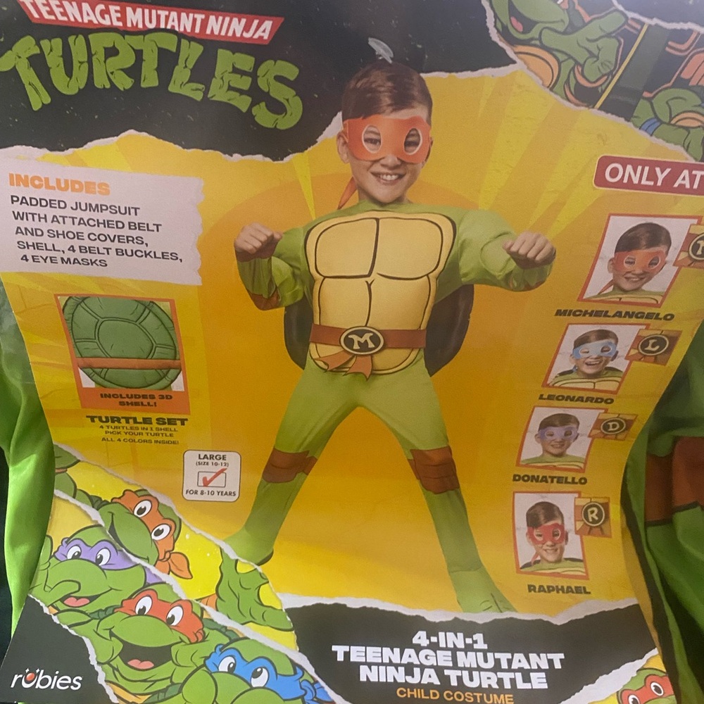 Teenage Mutant Ninja Turtles costume size youth large. Brand new. Tags on.